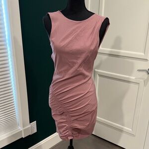 Sleeveless Ruched Zara Stretch Linen Dress